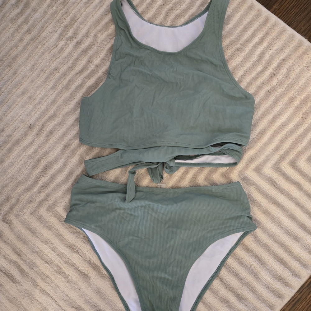 Zaful Olive Green Swimwear Set